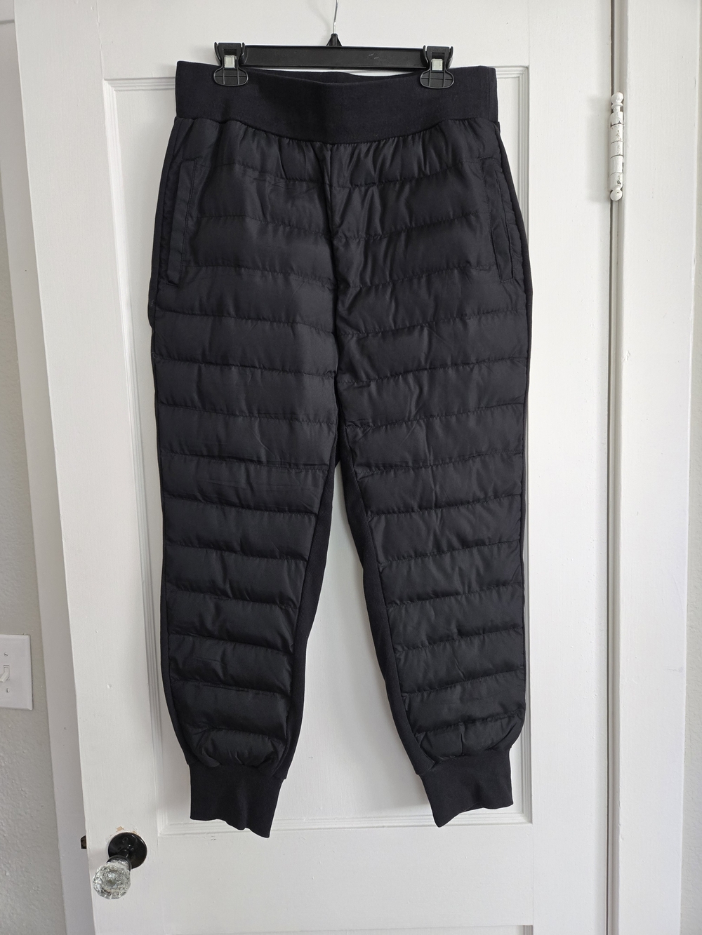Fabletics Black Quilted Puffer Joggers